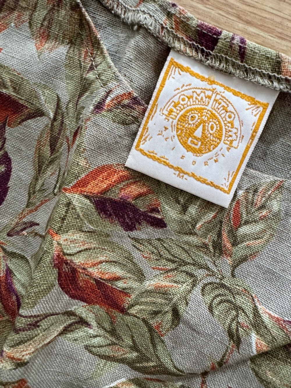 TomTom Linen Floral Maxi Dress with Button Slit